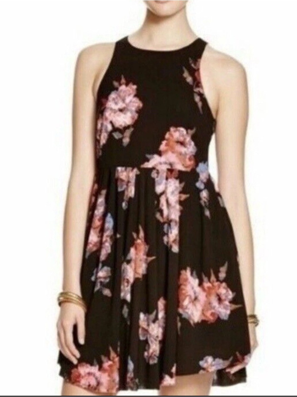 Free People Floral Black Dress